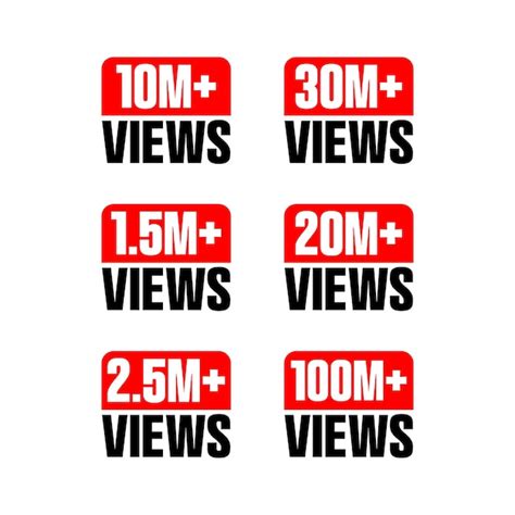 Premium Vector Million Views Celebration Badge Banner Set