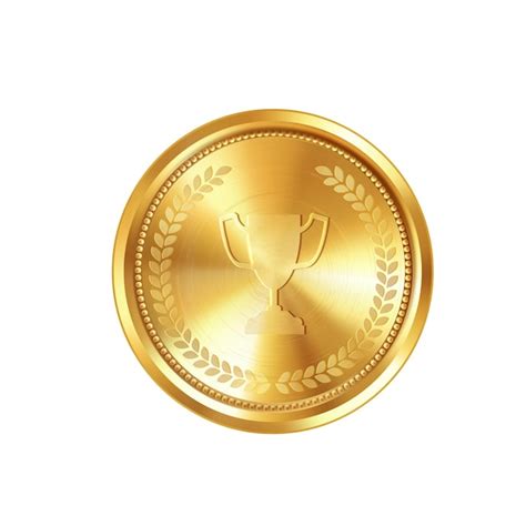 Premium Vector Realistic Gold Medal With Engraved Laurel Wreath And