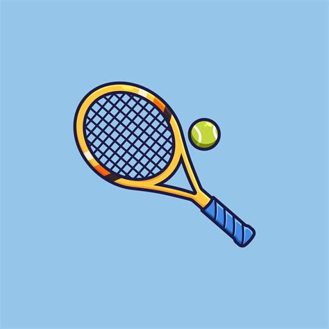 Ilustraci N De Dibujos Animados De Raqueta Y Pelota De Tenis