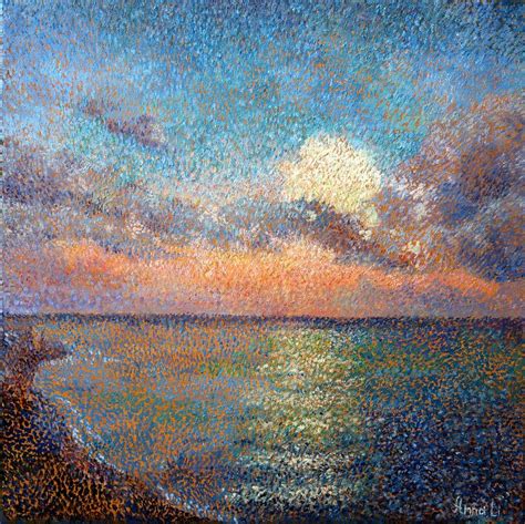 Sunset Pointillism Painting By Anna Litvinova Saatchi Art