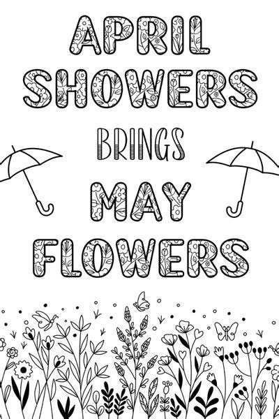 April Showers Make May Flowers Color Code Coloring Page Coloring Pages