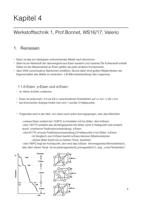 Kapitel Zusammenfassung Kapitel Werkstofftechnik Prof