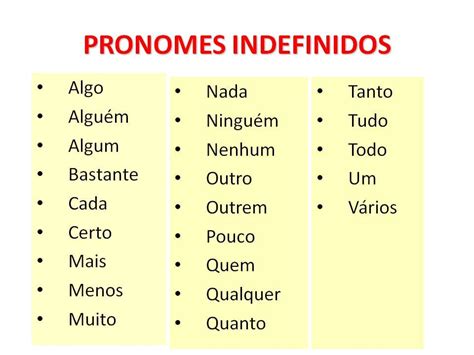 Pronomes Indefinidos Pronomes Indefinidos Pronomes Pronomes Relativos