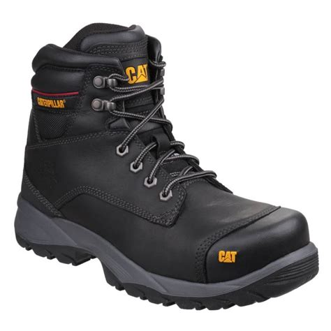 Caterpillar Spiro Water Resistant Black Leather Srx Mens Safety Boots