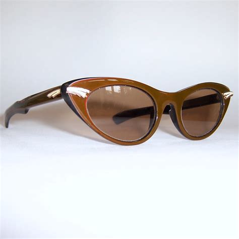 1950 60s Cats Eye Sunglasses With Original Glass Lenses Dead Mens Spex