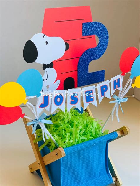 Snoopy Centerpiece Snoopy Cake Topper Snoopy Party Etsy