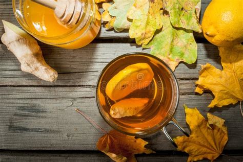 Warming Ginger And Lemon Flavored Hot Drink Or Tea Stock Photo Image Of Life Copy