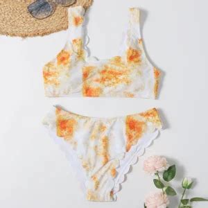 Tie Dye White And Orange Bikini Girls Sexy Swimwear China Bikini And Bikini Girl Sexy Price