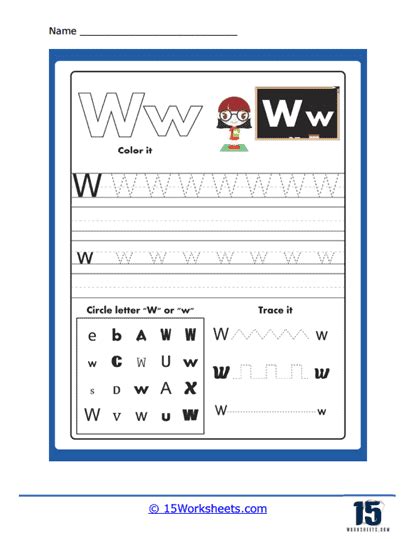 Letter W Worksheets - 15 Worksheets.com