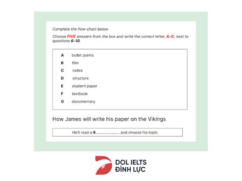 H Ng D N L M Ielts Listening D Ng Flow Chart Completion