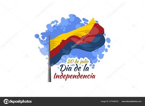 Translate July Independence Day Dia Independencia Colombia Vector ...