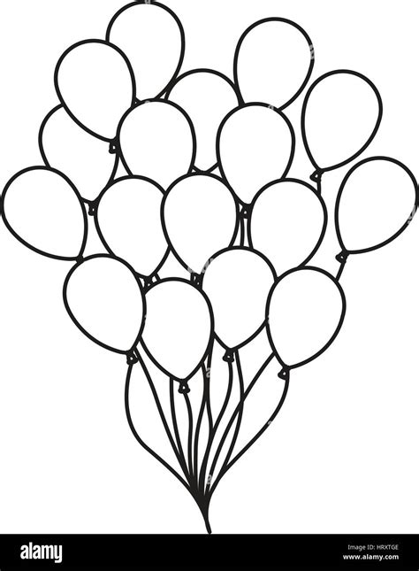 Silhouette Dessin Bouquet De Ballons Danniversaire De Partie De Vol