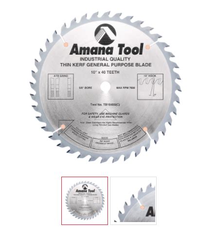 Amana Tool Carbide Tipped Thin Kerf General Purpose Inch Dia X T