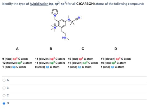 Solved Identify How Many N Nitrogen Atoms Have Sp