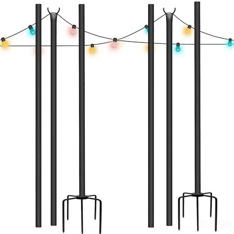 Lumabase 96 In Metal Festoon Poles Set Of 2 88502 The Home Depot