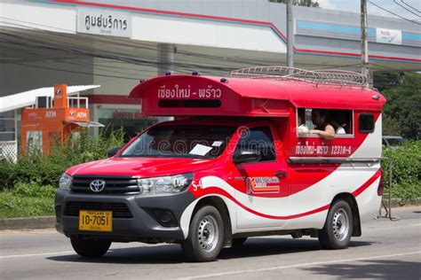 Toyota Hilux Revo Orange Mini Truck Taxi Chiangmai Editorial Stock