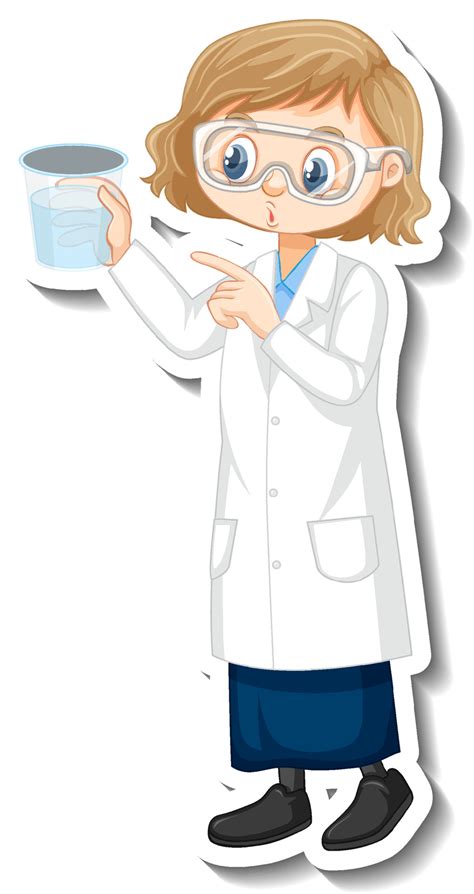 Scientist girl cartoon character with science experiment object 4010630 ...