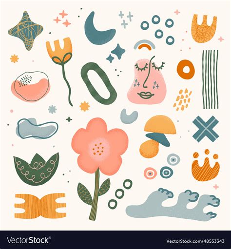 Set of hand drawn various shapes and doodle Vector Image