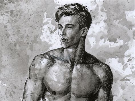 NAKED MALE TORSO Ink Drawing Yaroslav Sobol Artfinder