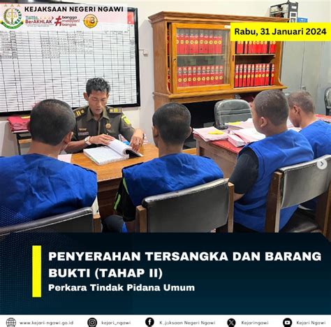 Penyerahan Tersangka Dan Barang Bukti Tahap Ii Perkara Tindak Pidana