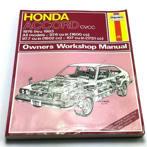 Haynes Repair Manual Honda Accord Cvcc Cc Cc