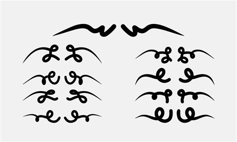 set   types  cursive handwriting  vector art