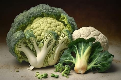 Premium Ai Image Vegetables Broccoli And Cauliflower Eaten Uncooked