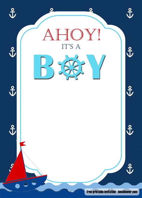 Awesome FREE Nautical Themed Baby Shower Invitations. | Nautical baby