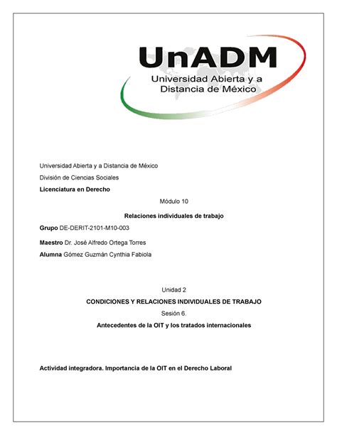 M10 U3 S6 CYGG Modulo 10 Unidad 3 Sesion 6 Universidad Abierta Y A