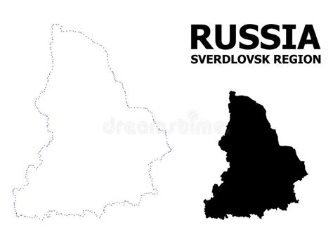 Vectorcontour Gestippelde Kaart Van Het Gebied Van Sverdlovsk Met Naam