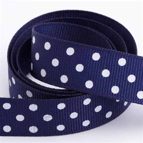 Blue Polka Dot Grosgrain Ribbon Favour This