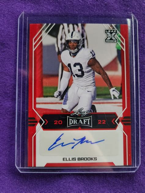 Leaf Draft Autographs Red Ba Eb Ellis Brooks Au Rc For Sale