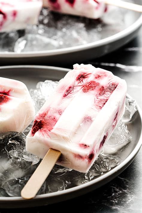 Low Carb Raspberry Greek Yogurt Popsicles