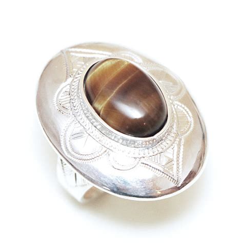 Bijoux ethniques touareg bague argent 925 femme pierres semi précieuses