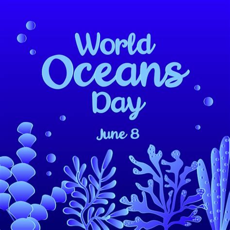 Premium Vector World Oceans Day 8 June Save Our Ocean Large Whale And