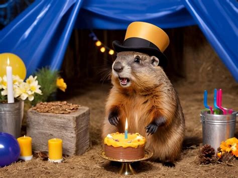 Premium Photo An Adorable Groundhog Cartoon To Celebrate Groundhog Day