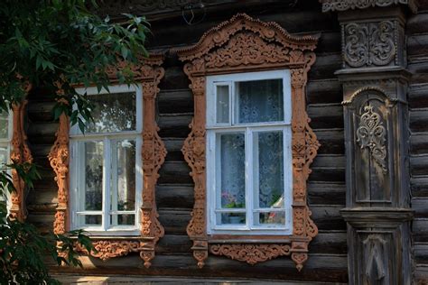 Старинные наличники на окна в деревянном доме - Фото подборки