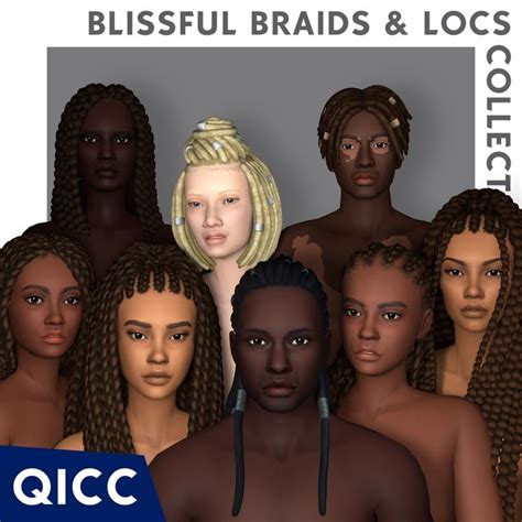 Blissful Braids Locs Collection Quirky Introvert CC Sims 4 Black