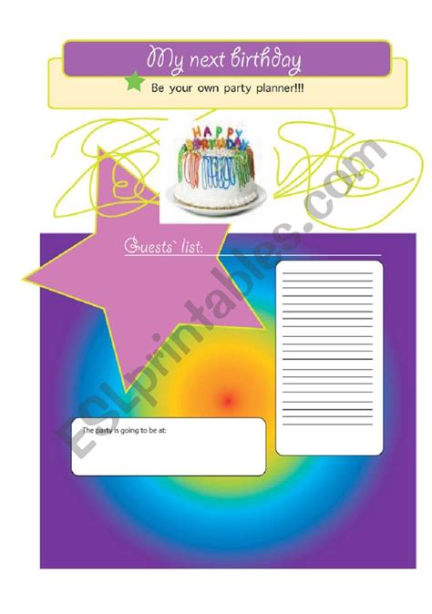 Plan Your Birthday Party Lesson Plan Esl Worksheet By Misseleonora