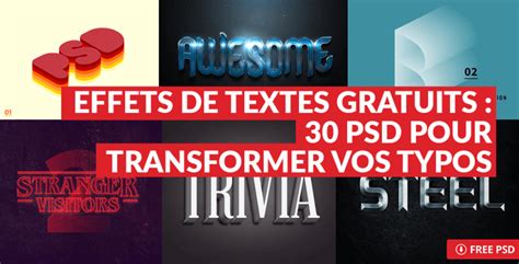 Effets De Texte Gratuits 30 PSD Pour Transformer Vos Typos Blog