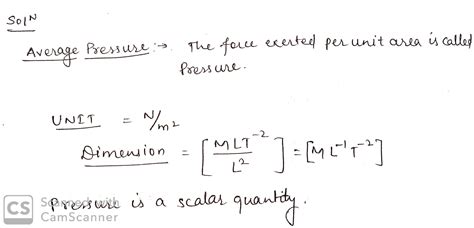 Define average pressure. Mention its and dimensional formula. Is it a ...