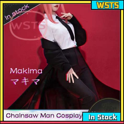 Anime Chainsaw Man Makima Reze Cosplay Costume Wig Black Trench Shirt