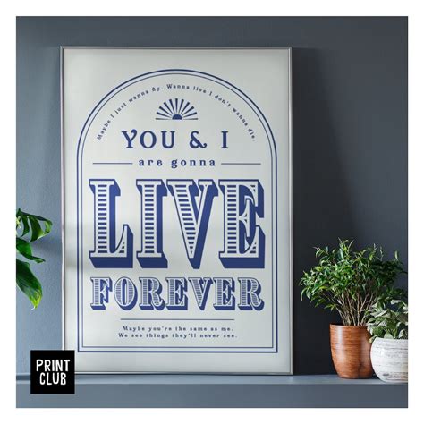 Oasis Poster live Forever Lyrics Print Oasis Art Print - Etsy