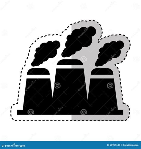 Nuclear Plant Chimney Icon Stock Vector Illustration Of Reactor