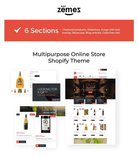 Excellent Wine Store Shopify Theme #52597 - TemplateMonster