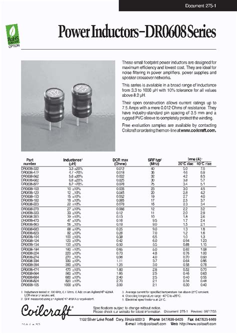 DR0608-103_3992638.PDF Datasheet Download --- IC-ON-LINE