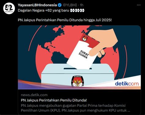 Partai Prima Menang Gugatan Pn Jakpus Perintahkan Pemilu Ditunda Kpu