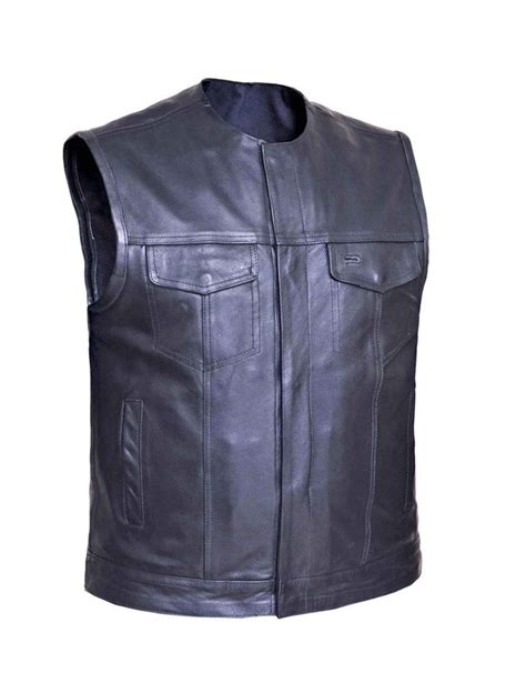 Mens Vest Premium Club No Collar 6654 Arizona Biker Leathers Llc