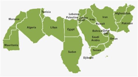 Mena Map - Map Of The Mena, HD Png Download - kindpng