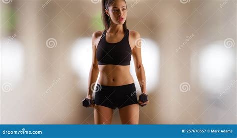 A Latina Girl Is About To Lift Weights At The Gym Stock Video Video